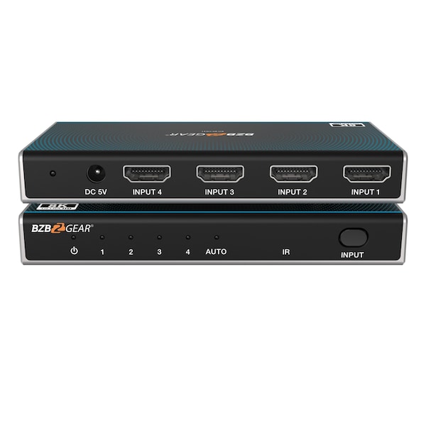 Bzbgear 4x1 8K UHD Ultra Slim HDMI 2.1 Switcher 8K60, 4K120Hz 4:4:4 10bit BG-8K-HS41 - main